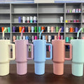 Portable cup, large capacity MEOKY cup with handle, leak-proof lid, reusable vacuum pouring cup, insulated cup, Tumbler Travel Cup / 24 hour cold water or 8 hour hot water April Fool's Day gift/Easter gift