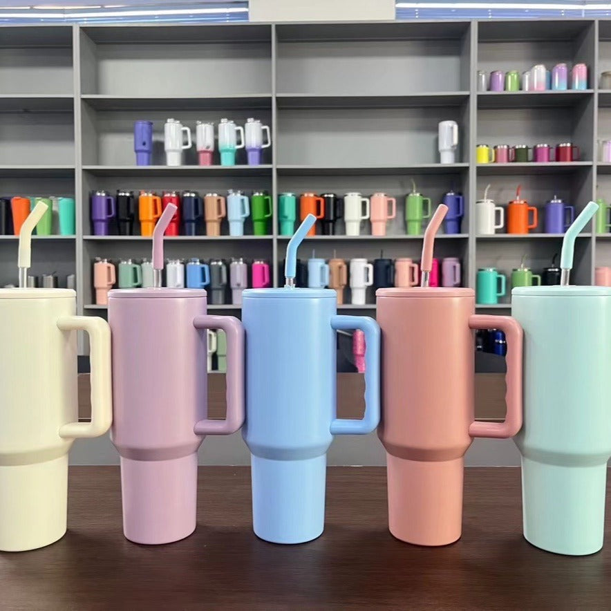 Portable cup, large capacity MEOKY cup with handle, leak-proof lid, reusable vacuum pouring cup, insulated cup, Tumbler Travel Cup / 24 hour cold water or 8 hour hot water April Fool's Day gift/Easter gift