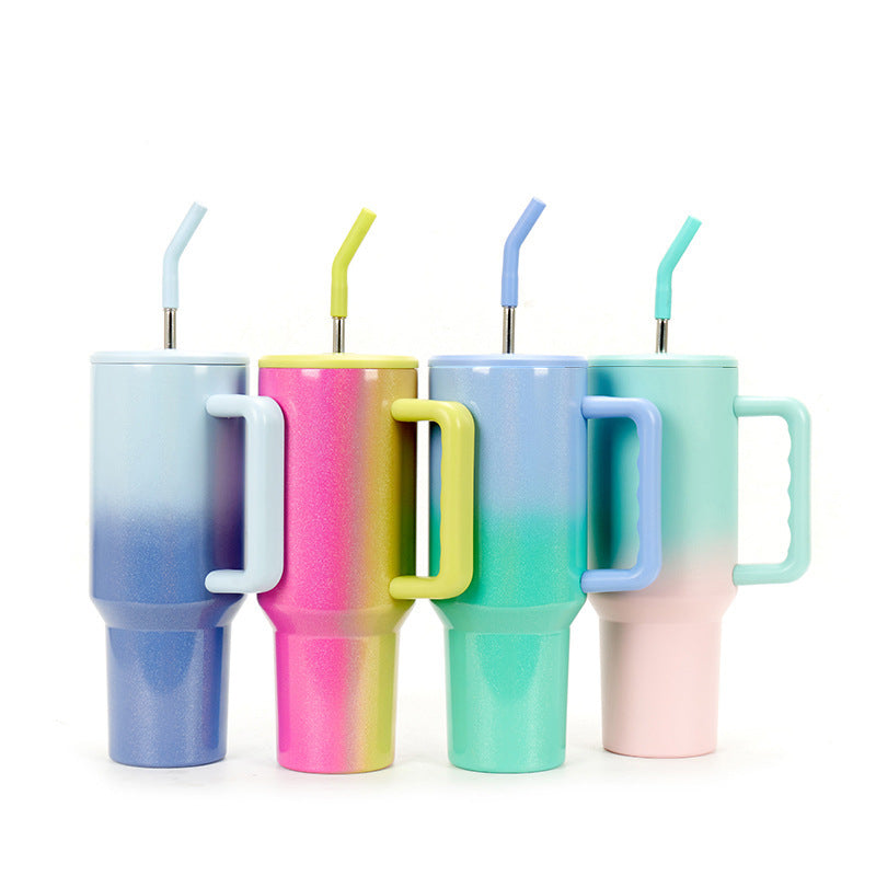 Portable cup, large capacity MEOKY cup with handle, leak-proof lid, reusable vacuum pouring cup, insulated cup, Tumbler Travel Cup / 24 hour cold water or 8 hour hot water April Fool's Day gift/Easter gift