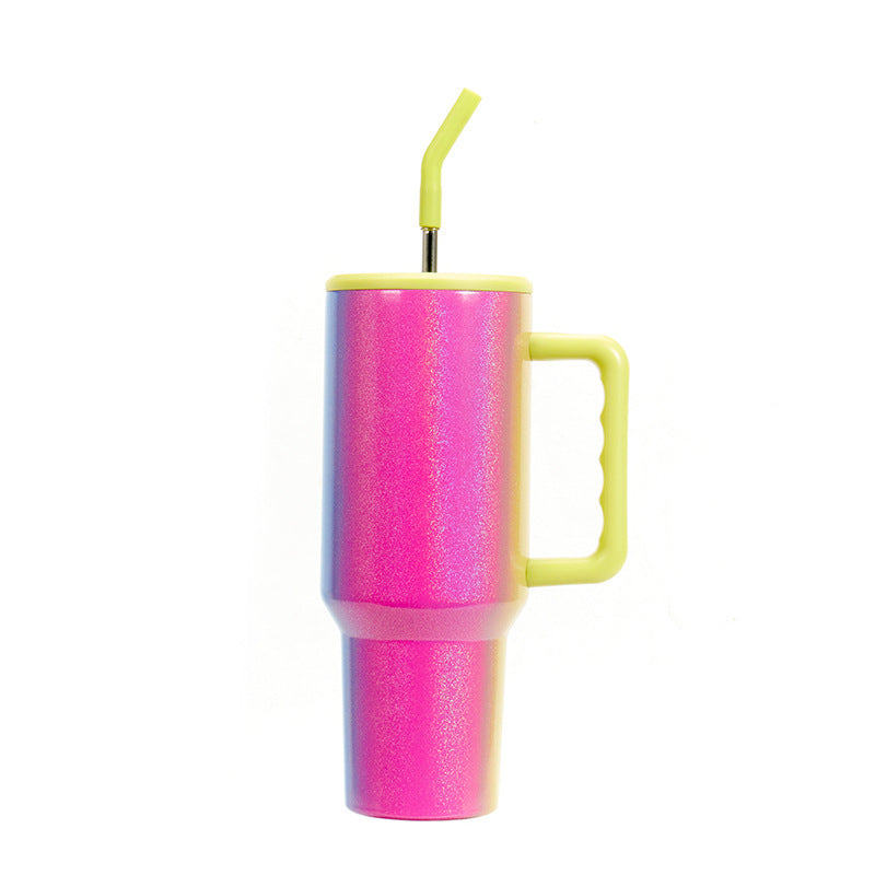 Portable cup, large capacity MEOKY cup with handle, leak-proof lid, reusable vacuum pouring cup, insulated cup, Tumbler Travel Cup / 24 hour cold water or 8 hour hot water April Fool's Day gift/Easter gift