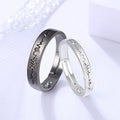 Black and white ECG couple ring, student couple ring