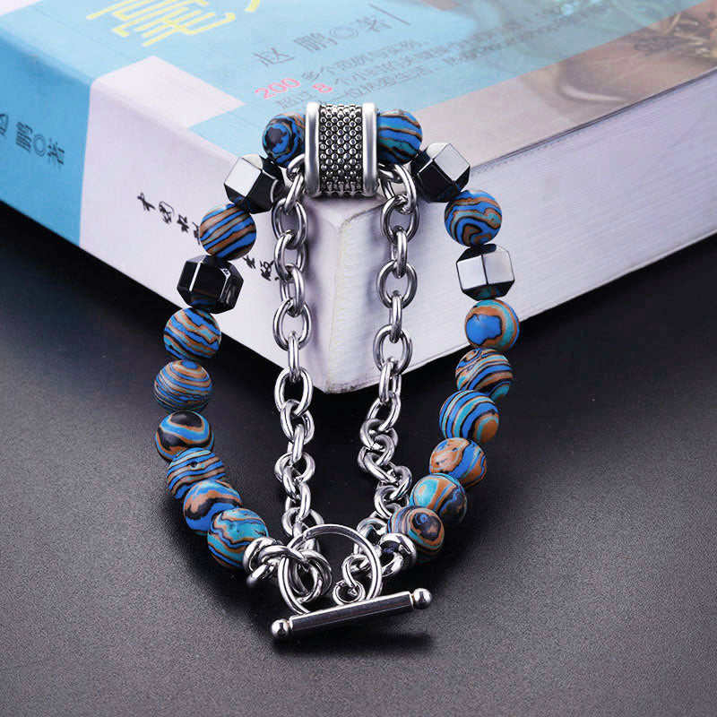 Malachite Bracelet Metal Beads New Fashion