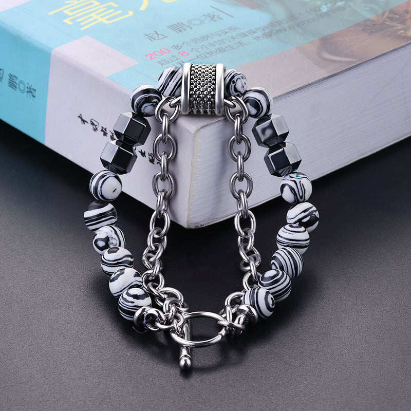 Malachite Bracelet Metal Beads New Fashion