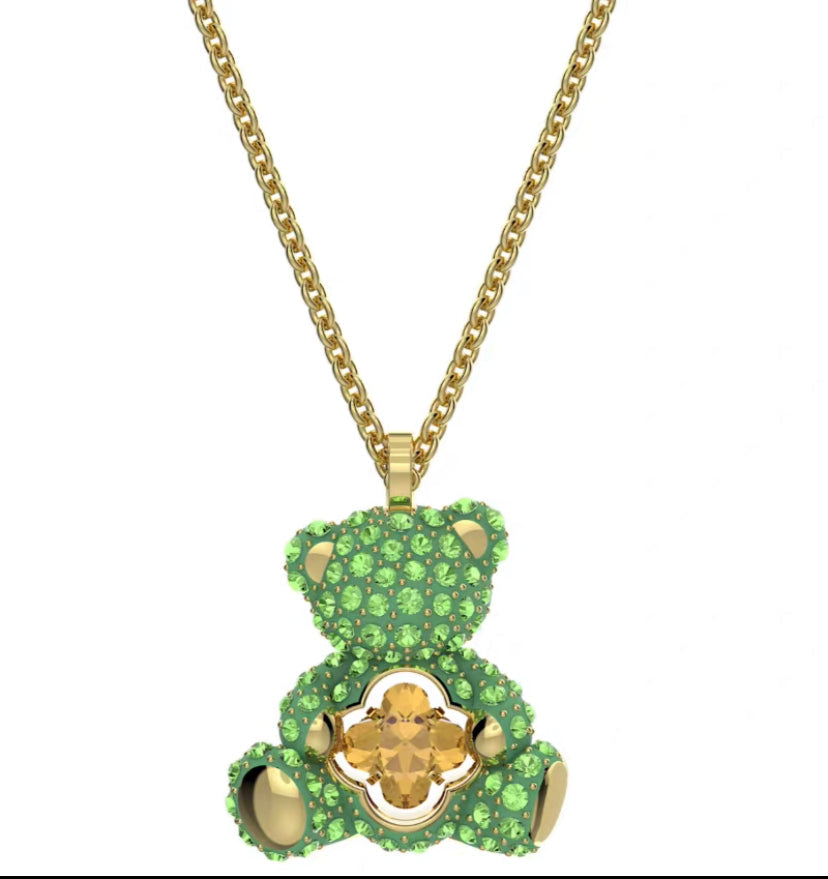 Heart Necklace with Swarovski Elements Beating Heart Necklace Female Bear Crystal Exquisite and Fashionable Clavicle Chain