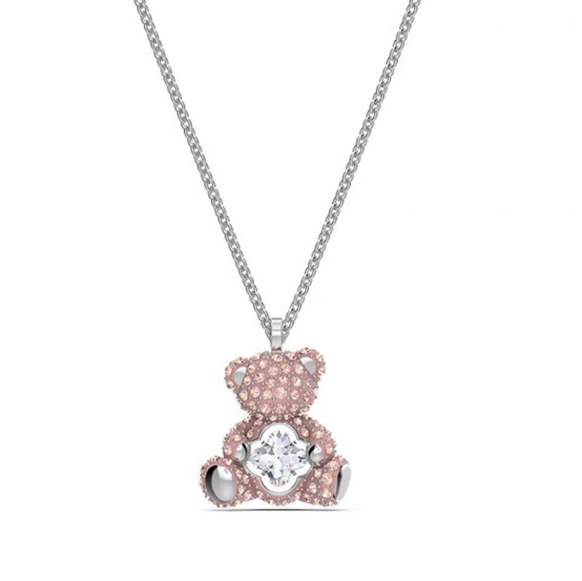 Heart Necklace with Swarovski Elements Beating Heart Necklace Female Bear Crystal Exquisite and Fashionable Clavicle Chain