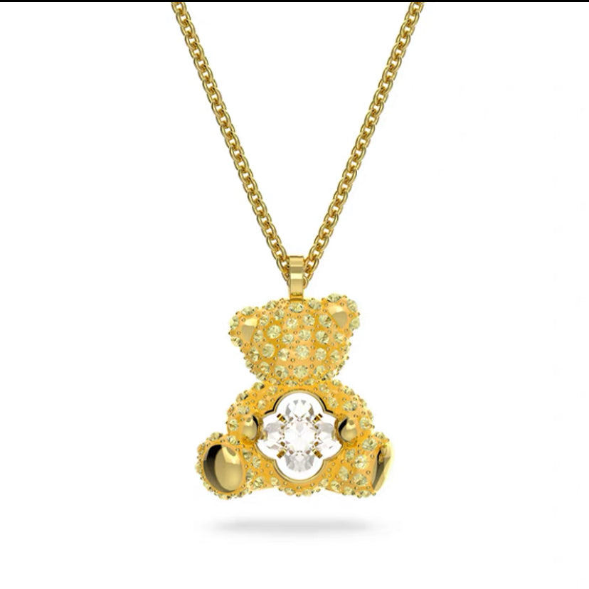 Heart Necklace with Swarovski Elements Beating Heart Necklace Female Bear Crystal Exquisite and Fashionable Clavicle Chain