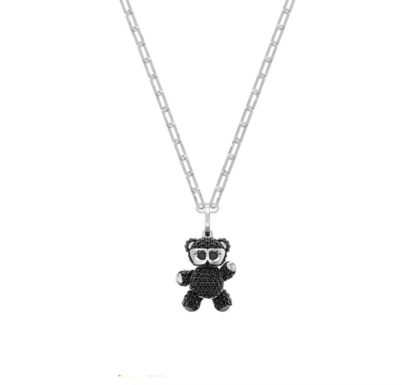Heart Necklace with Swarovski Elements Beating Heart Necklace Female Bear Crystal Exquisite and Fashionable Clavicle Chain