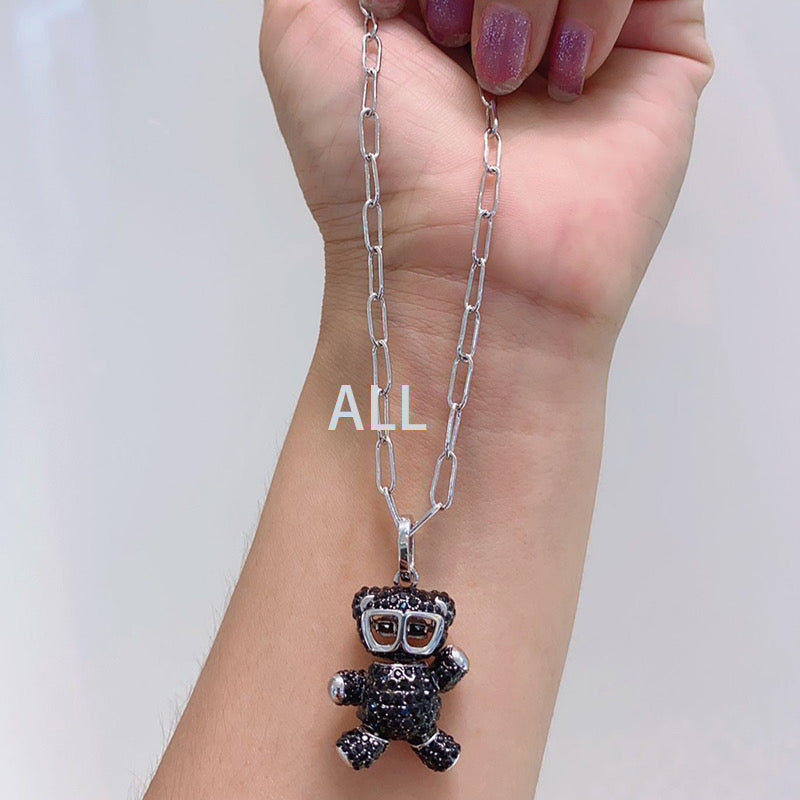 Heart Necklace with Swarovski Elements Beating Heart Necklace Female Bear Crystal Exquisite and Fashionable Clavicle Chain