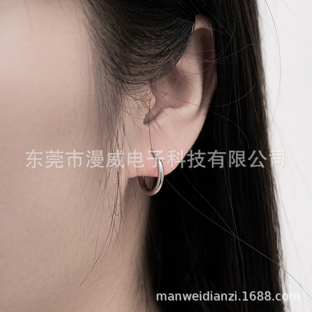 ASTMF-136 Titanium Alloy Classic Ring Seamless Ring Zircon Plating 18K Earrings Nose Rings Niche Piercing Jewelry