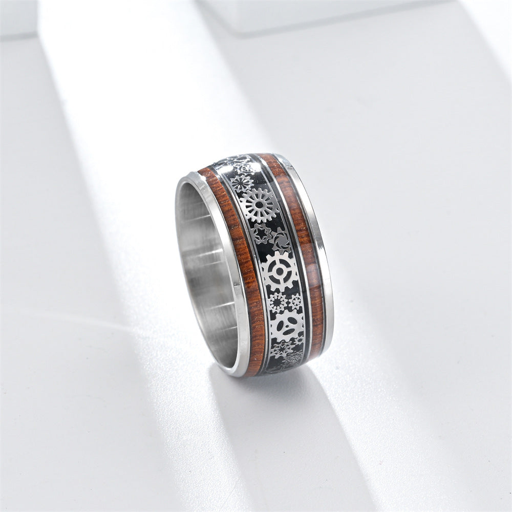 10MM three-line wood grain gear ring