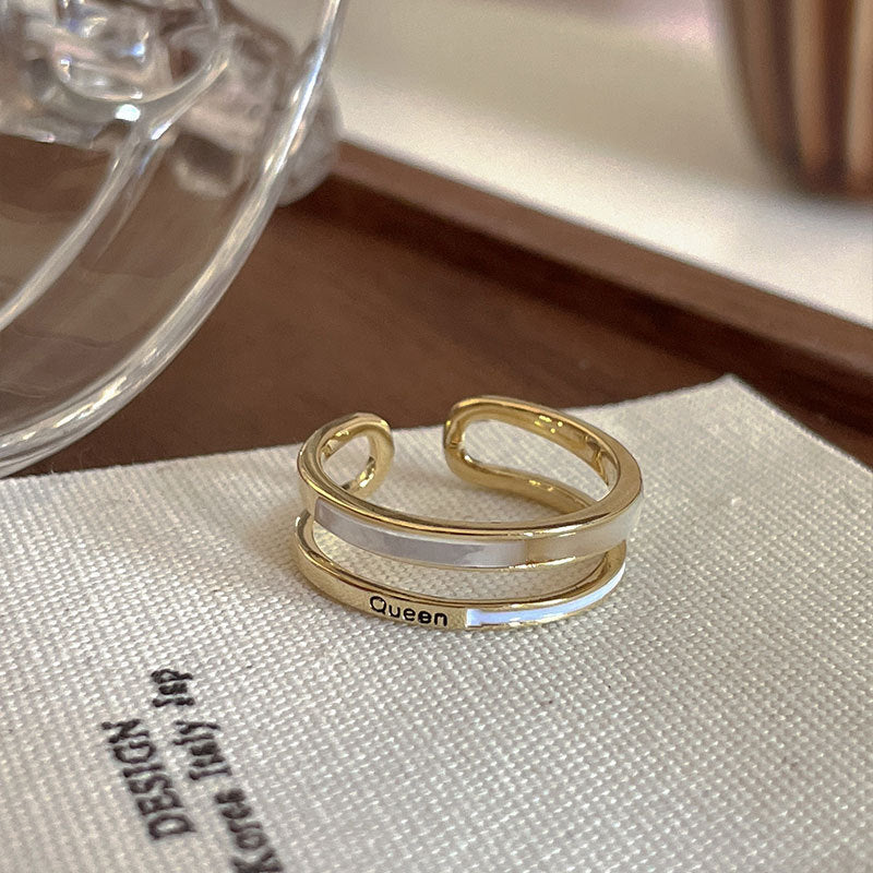 Palace Style S925 Silver geometric ring Female retro fashion colorful drop glaze opening ring Literary index finger ring