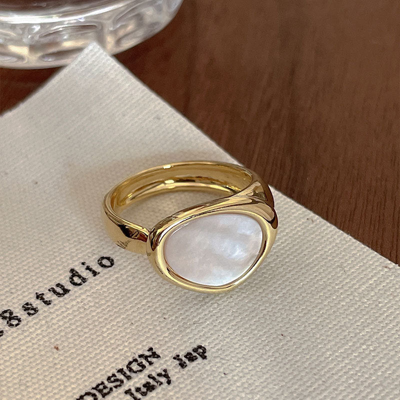 Palace Style S925 Silver geometric ring Female retro fashion colorful drop glaze opening ring Literary index finger ring