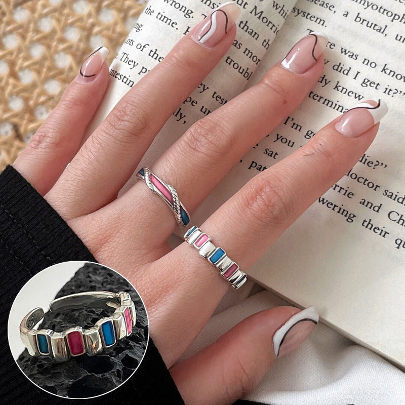 ins Artistic Temperament Pearl Ring Female Vintage S925 Silver fashion