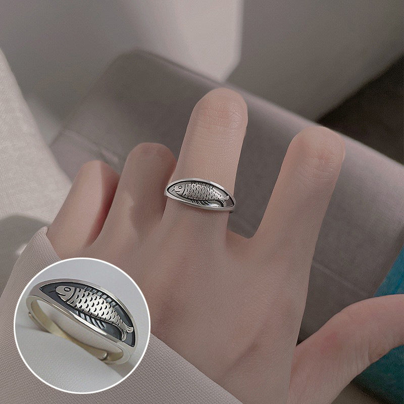ins Artistic Temperament Pearl Ring Female Vintage S925 Silver fashion
