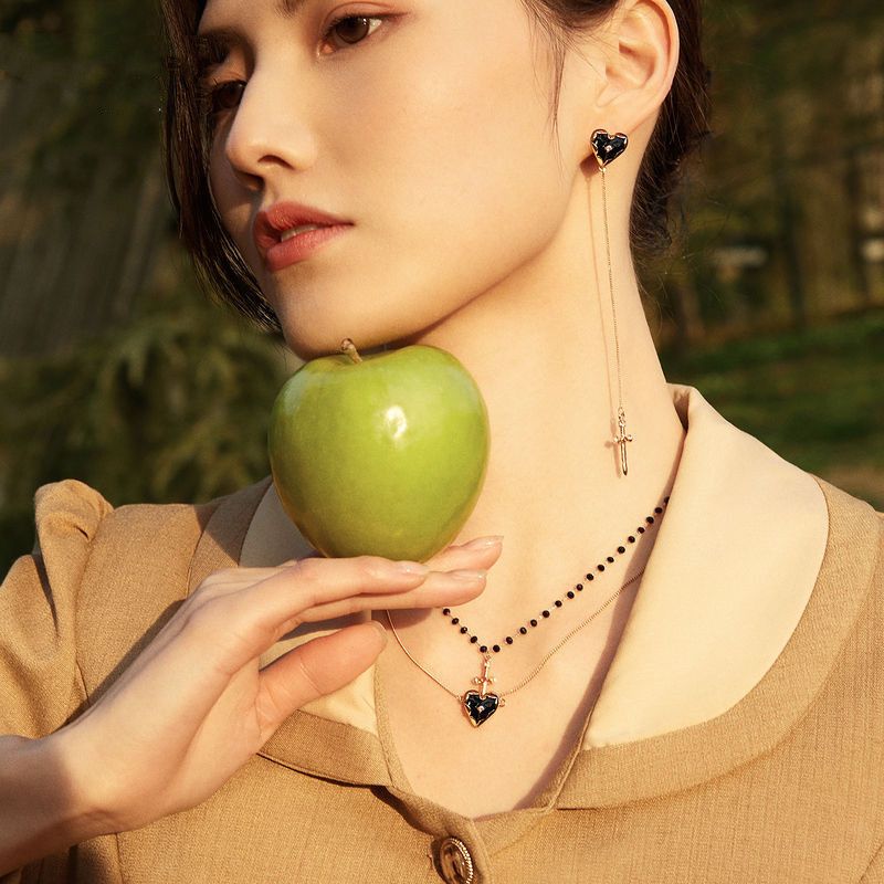 Love sword double chain stacked necklace new style