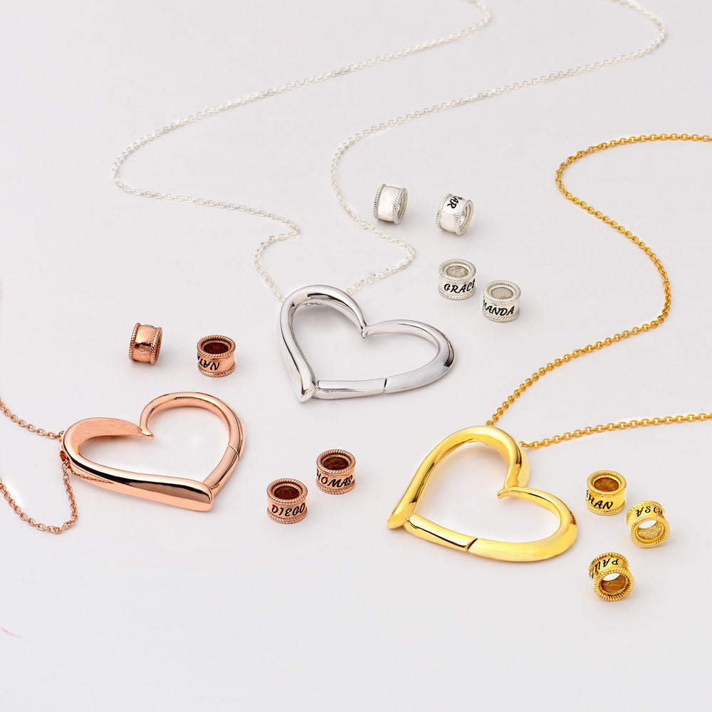 European and American heart-shaped love minimalist necklace Thanksgiving Mother's Day mom lettering DIY beaded women's necklace