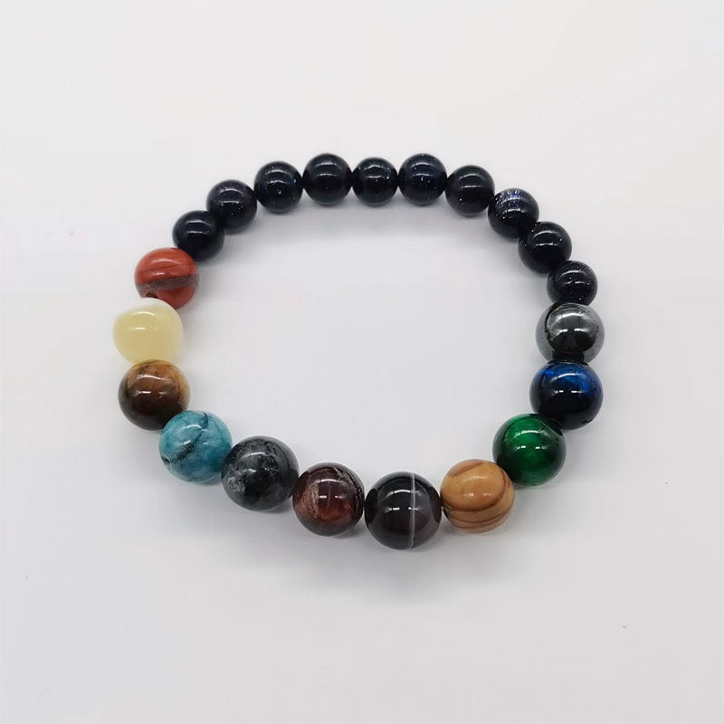 Yunjin Amazon's new cosmic galaxy eight planet bracelet blue sandstone starry sky solar system planet bracelet