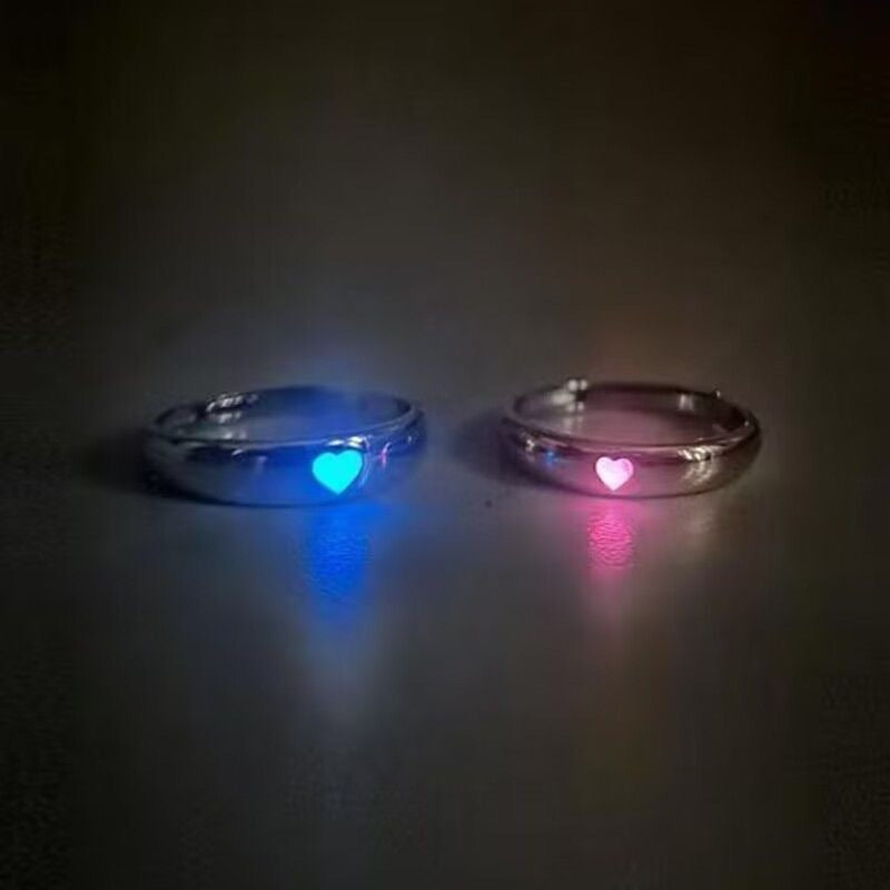 Love glowing ring with adjustable opening for couples as a gift for girlfriend