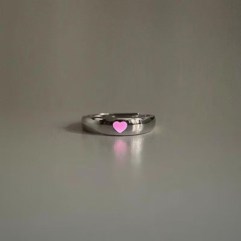 Love glowing ring with adjustable opening for couples as a gift for girlfriend