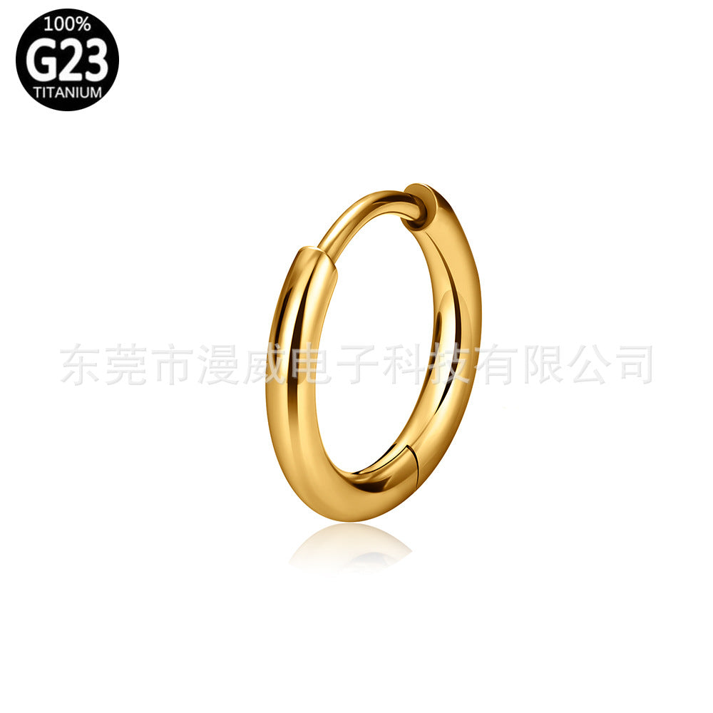 ASTMF-136 Titanium Alloy Classic Ring Seamless Ring Zircon Plating 18K Earrings Nose Rings Niche Piercing Jewelry