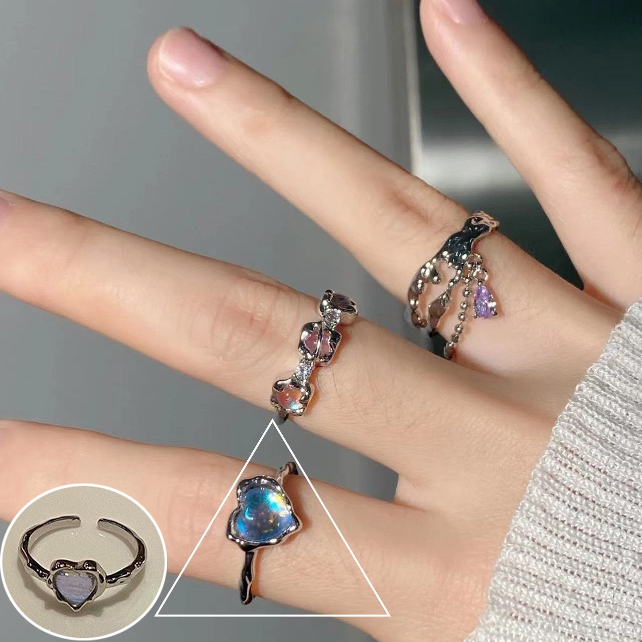 ins Artistic Temperament Pearl Ring Female Vintage S925 Silver fashion