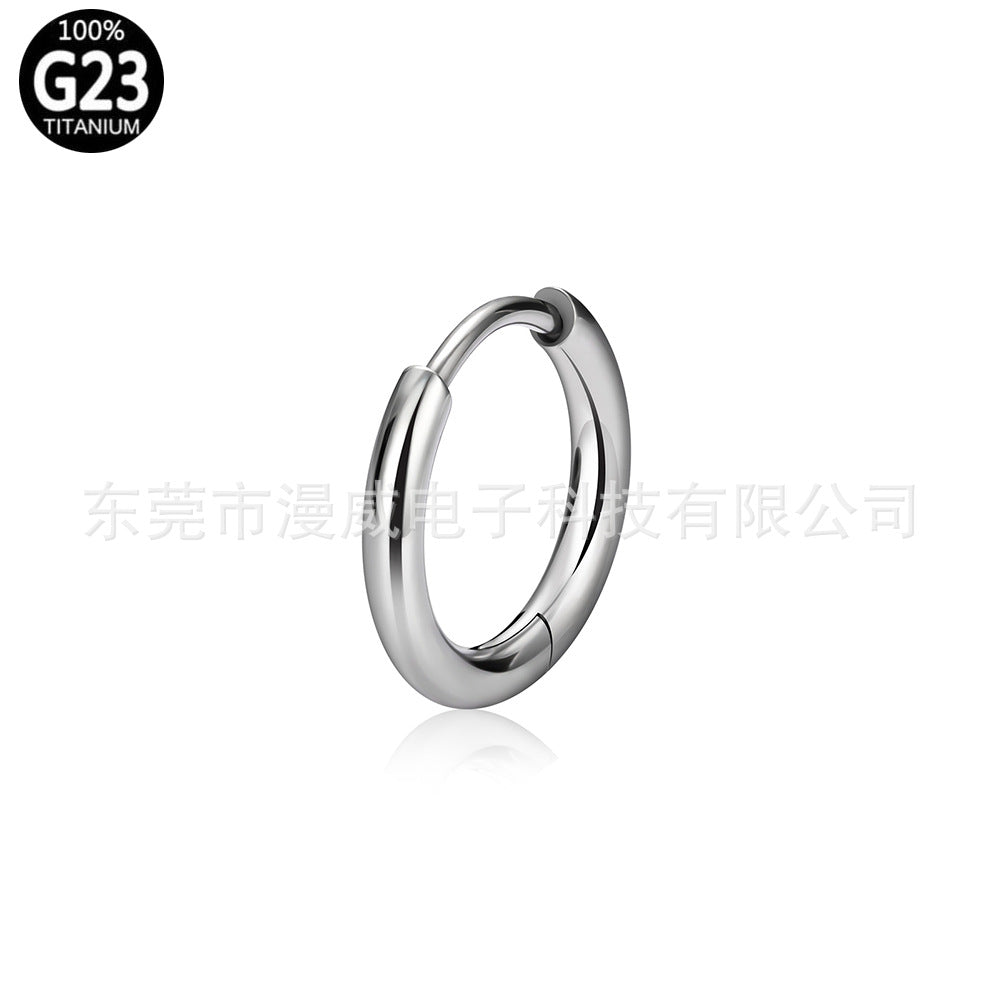 ASTMF-136 Titanium Alloy Classic Ring Seamless Ring Zircon Plating 18K Earrings Nose Rings Niche Piercing Jewelry