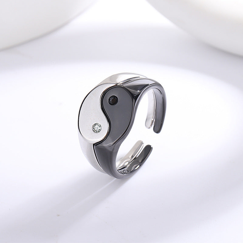 The new Tai Chi Bagua pattern ring has a sense of luxury, creative stacking combo set, and the opening of the index finger ring for couples is adjustable