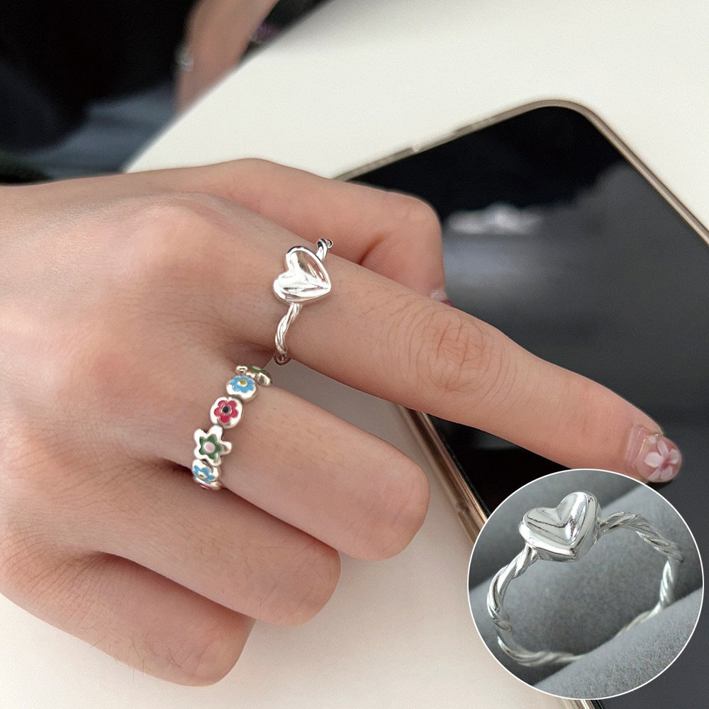 ins Artistic Temperament Pearl Ring Female Vintage S925 Silver fashion