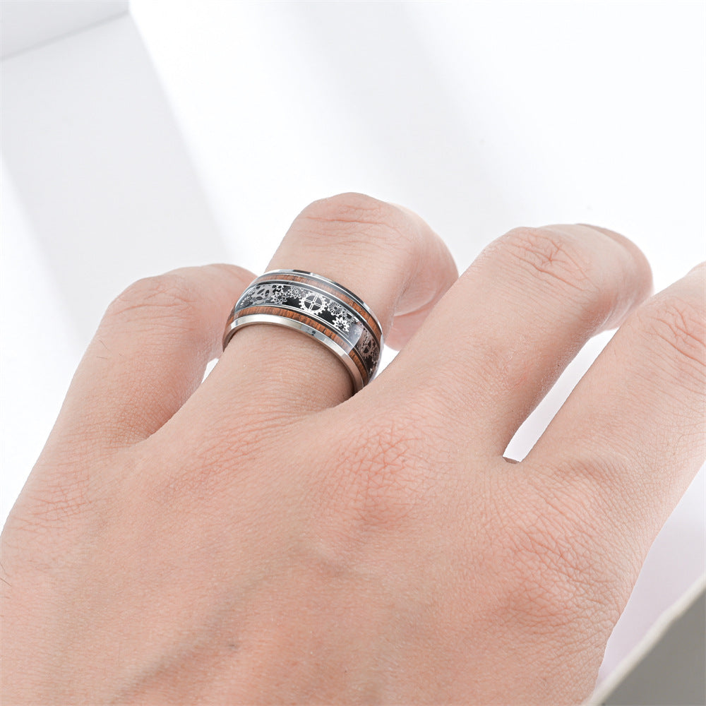 10MM three-line wood grain gear ring