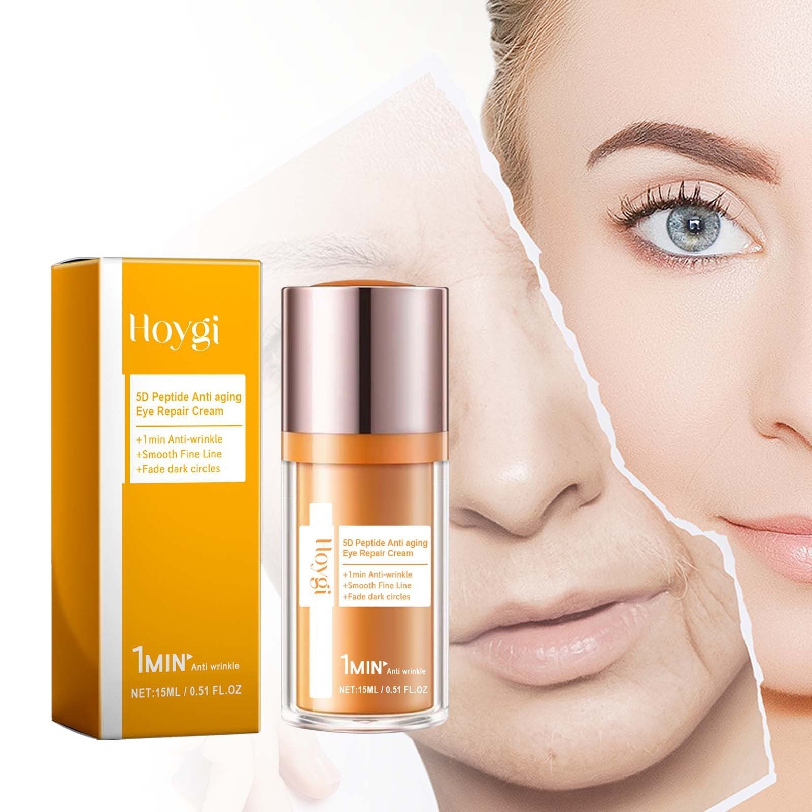 HOYGI 5D Peptide Eye Treatment Cream Smooth skin moisturizing eye cream, skin cream applied to the skin around the eyes