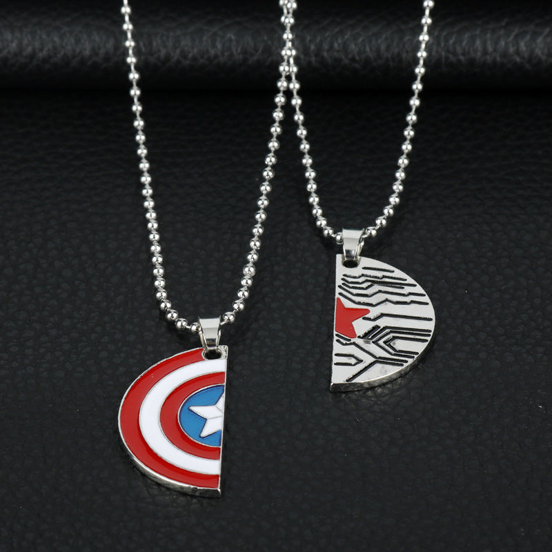 Marvel Accessories, The Avengers, Captain America 3, Civil War, Civil War Shield Pendant, Couple Necklace