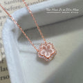 Cherry blossom necklace female light luxury niche design sense 925 sterling silver clavicle chain ins cold wind simple pink crystal peach blossom