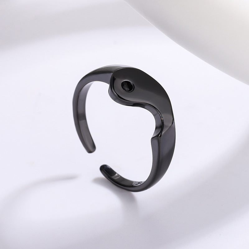 The new Tai Chi Bagua pattern ring has a sense of luxury, creative stacking combo set, and the opening of the index finger ring for couples is adjustable