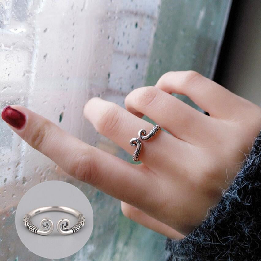 ins Artistic Temperament Pearl Ring Female Vintage S925 Silver fashion
