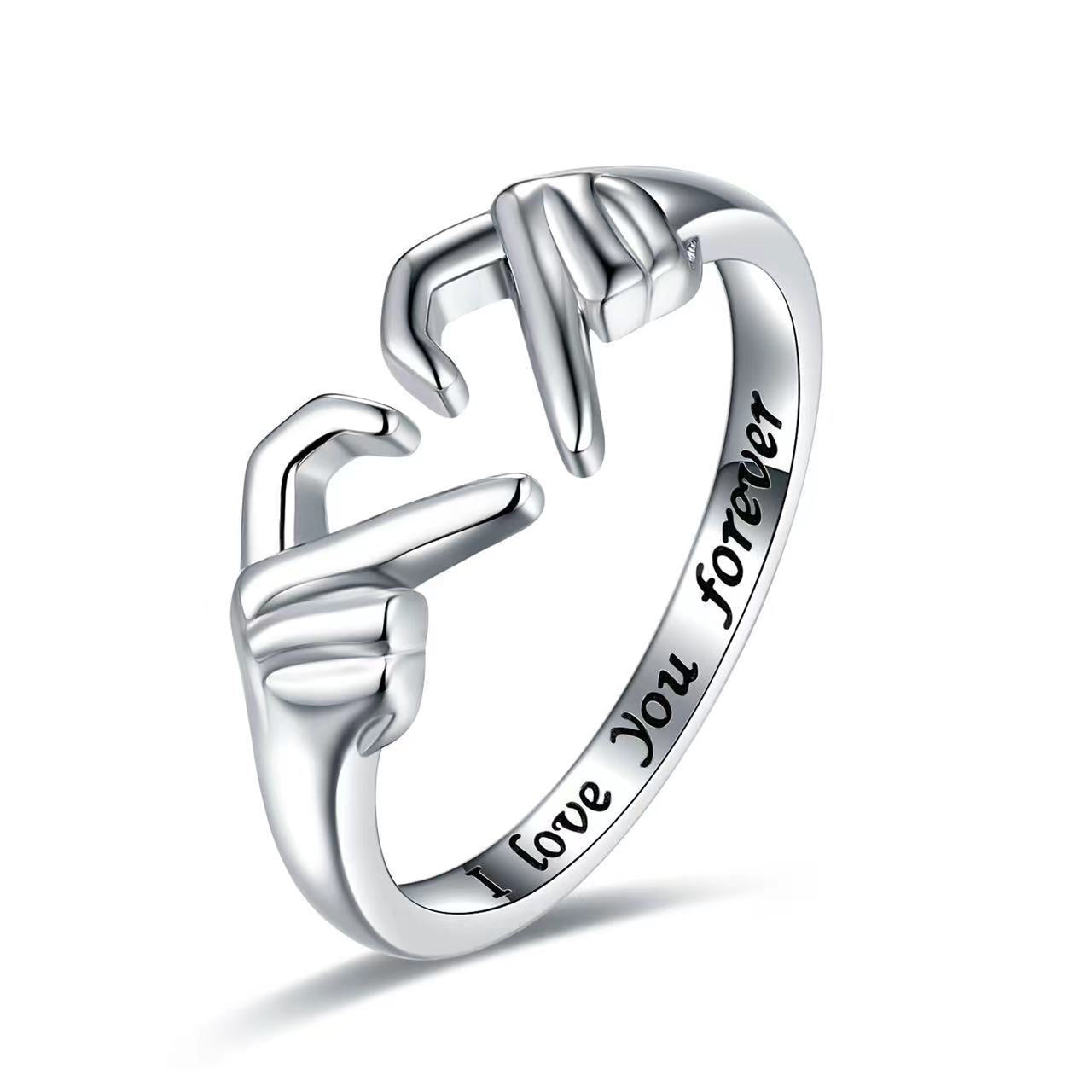 European and American couple ring, heart than heart opening, simple multi-purpose alloy couple ring
