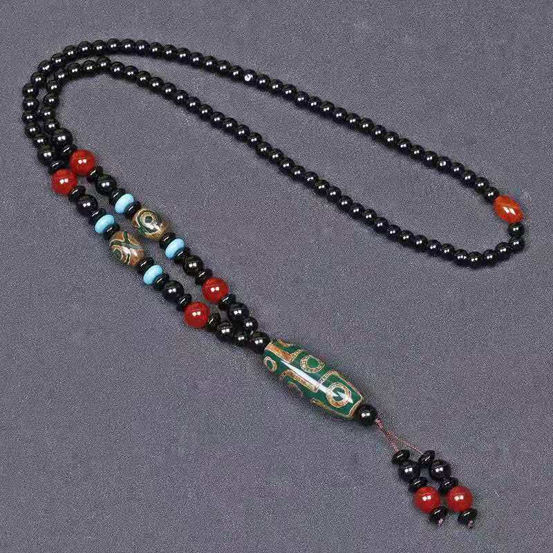 Day Beads Necklace Nine eyes Day Beads agate necklace