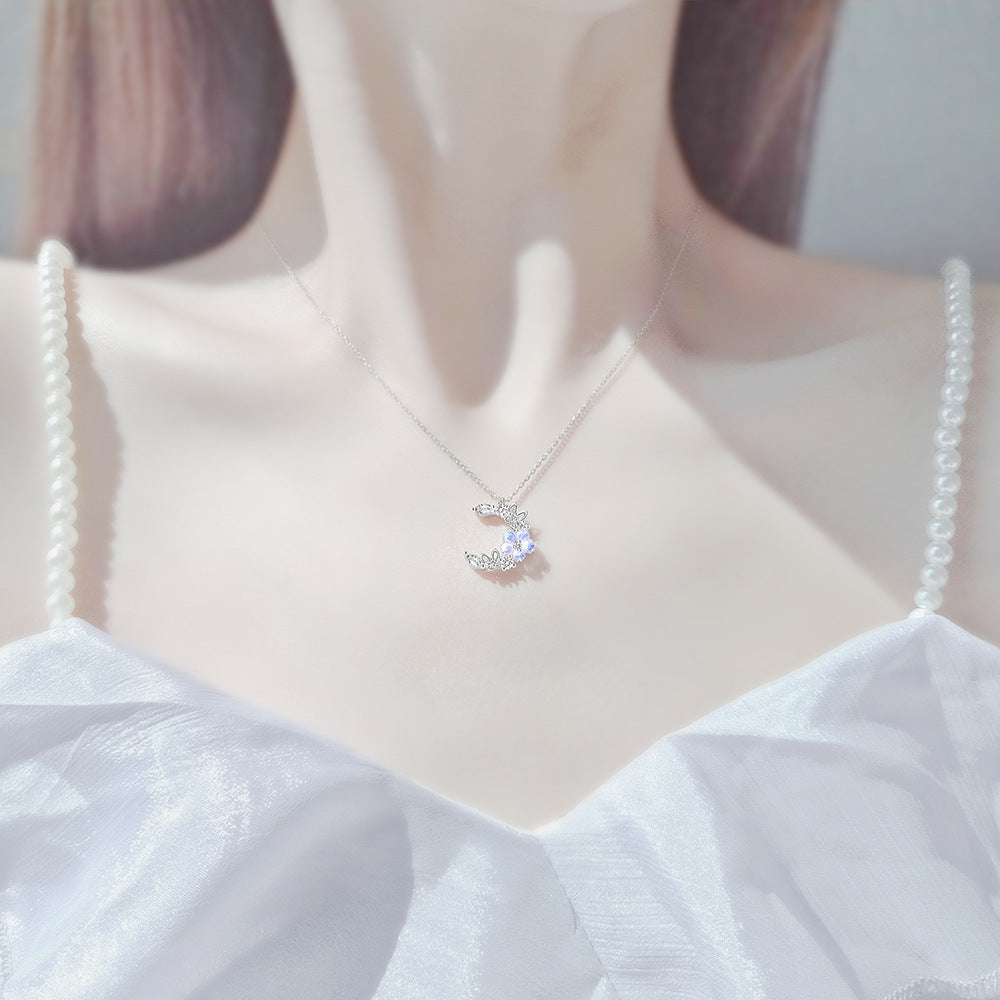 Sakura Necklace Women's 925 sterling silver collarbone necklace