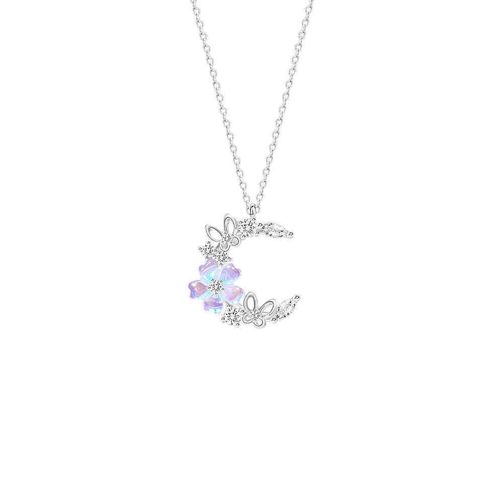 Sakura Necklace Women's 925 sterling silver collarbone necklace