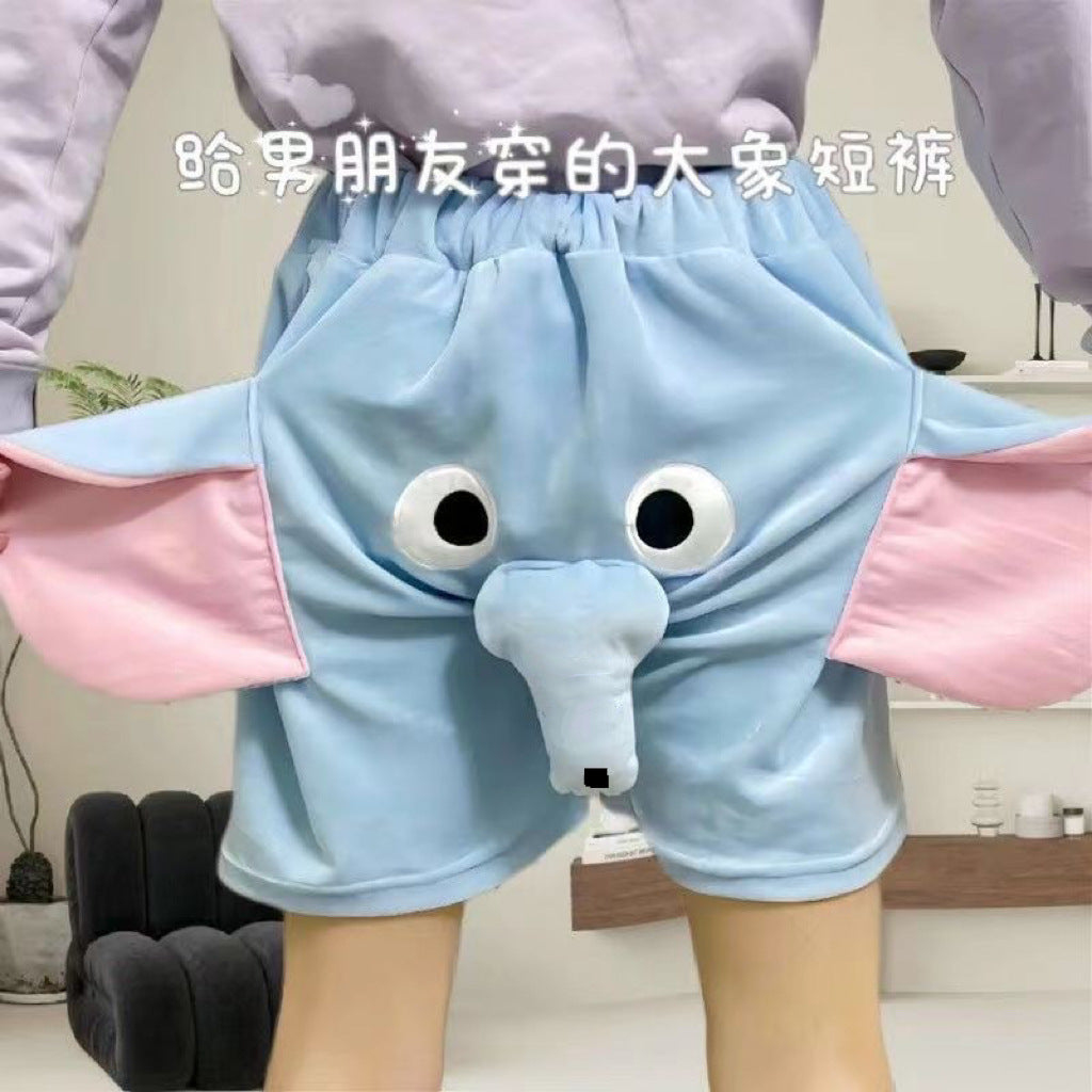 Elephant shorts Elephant couple shorts Dumbo shorts with ringing nose Funny pajamas