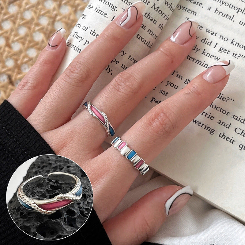 ins Artistic Temperament Pearl Ring Female Vintage S925 Silver fashion