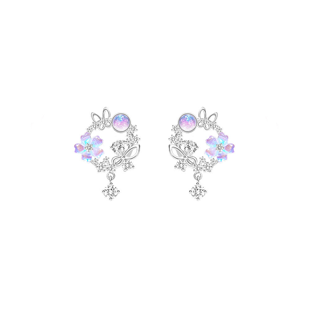 Sakura Necklace Women's 925 sterling silver collarbone necklace