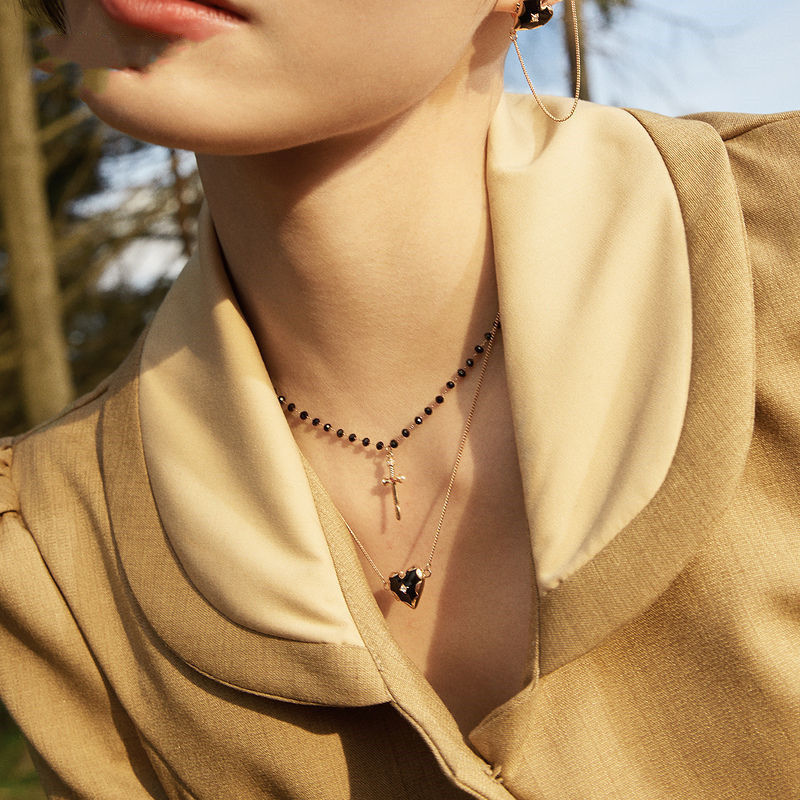 Love sword double chain stacked necklace new style