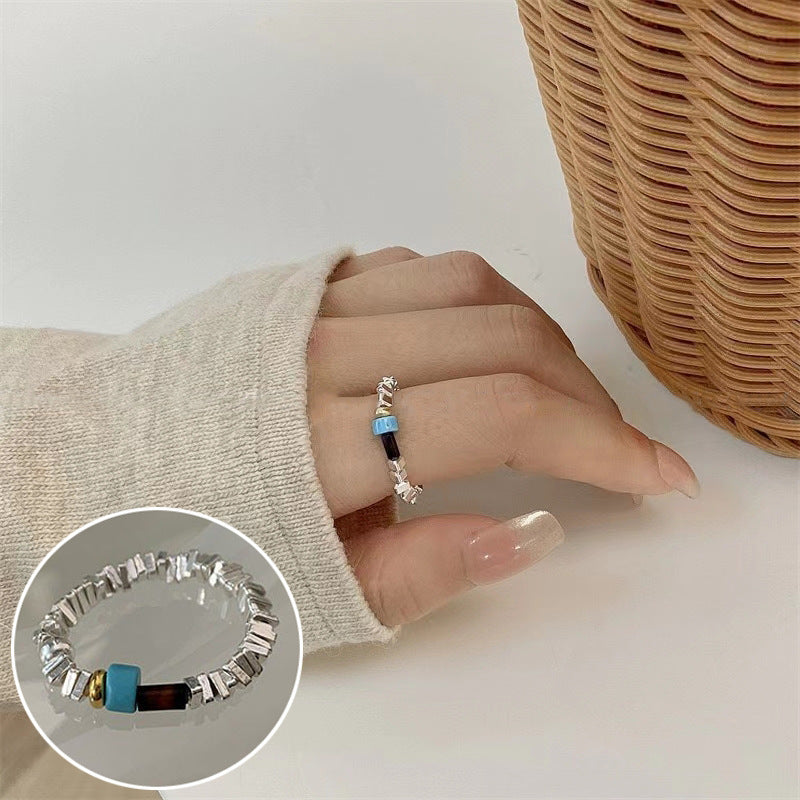 ins Artistic Temperament Pearl Ring Female Vintage S925 Silver fashion
