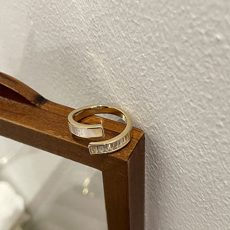 Palace Style S925 Silver geometric ring Female retro fashion colorful drop glaze opening ring Literary index finger ring