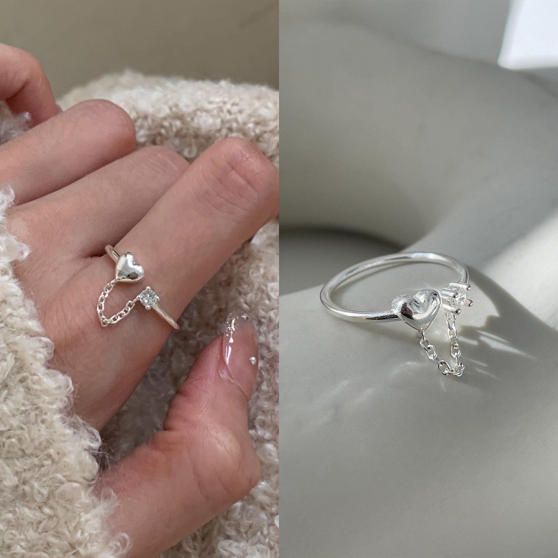 ins Artistic Temperament Pearl Ring Female Vintage S925 Silver fashion