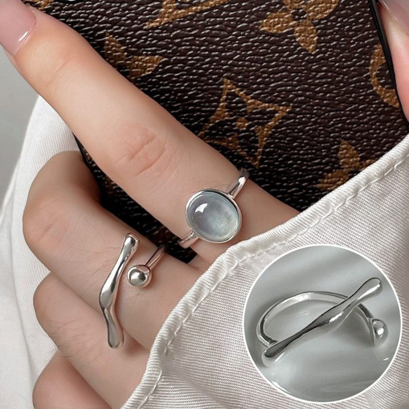 ins Artistic Temperament Pearl Ring Female Vintage S925 Silver fashion