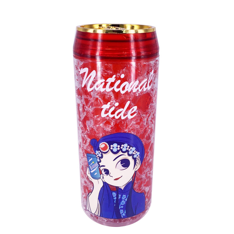 Chinese Peking Opera Double layer Summer Straw Ice Cup