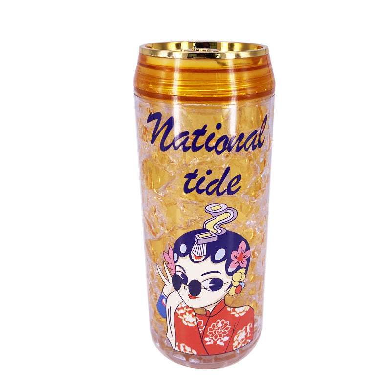 Chinese Peking Opera Double layer Summer Straw Ice Cup