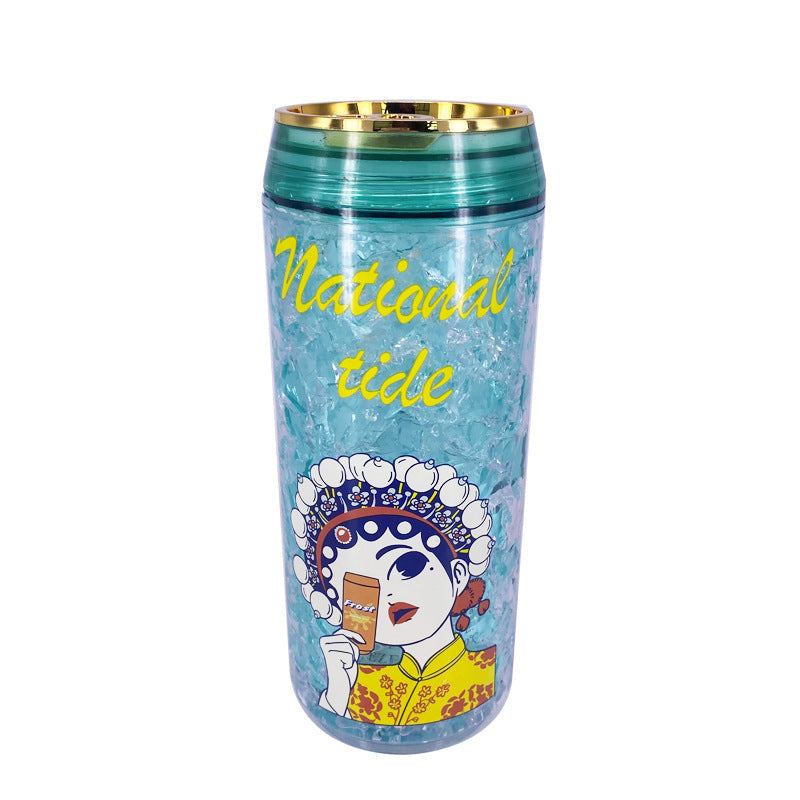 Chinese Peking Opera Double layer Summer Straw Ice Cup