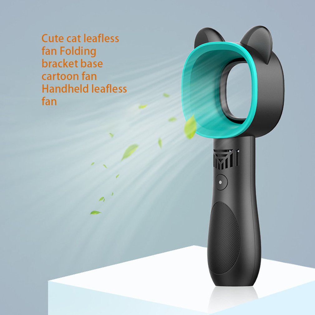 Cute Cat Usb Rechargeable Fan No Leaf